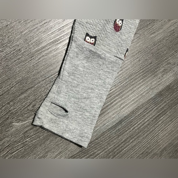 Essentials by Full Tilt Gray Thermal Raglan Long Sleeve Shirt w Owls Youth Large - Picture 3 of 7